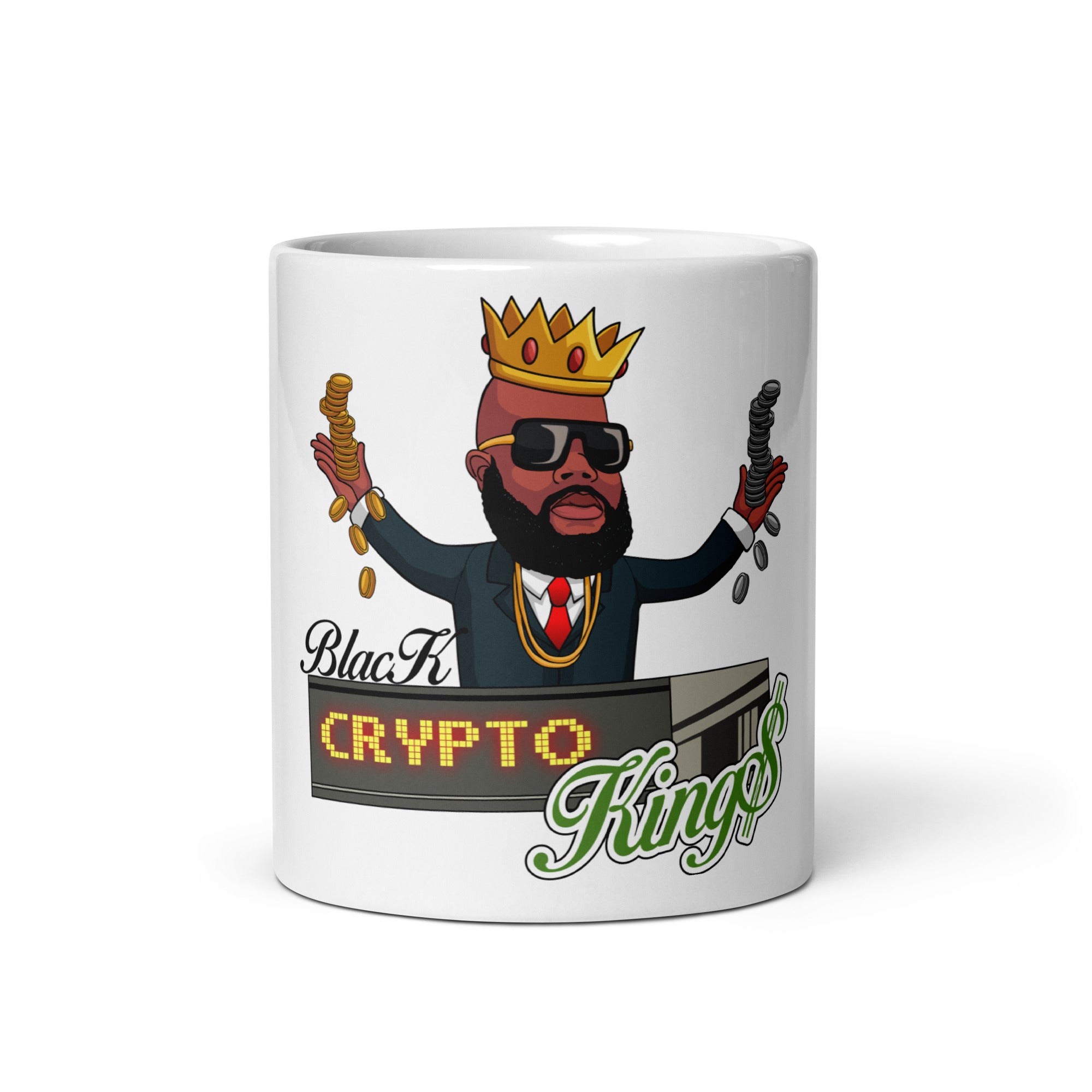 Black Crypto White glossy mug