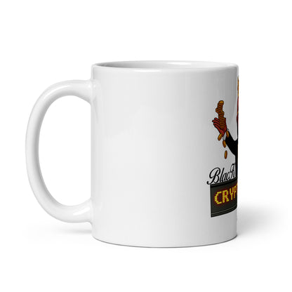 Black Crypto White glossy mug