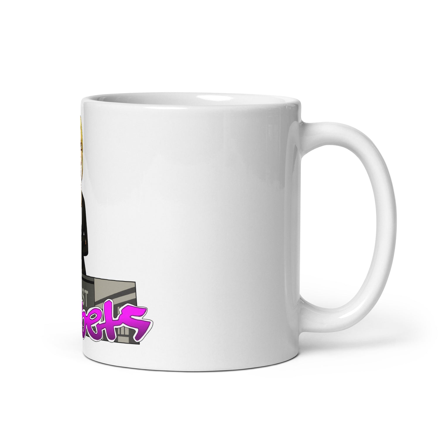 White glossy mug