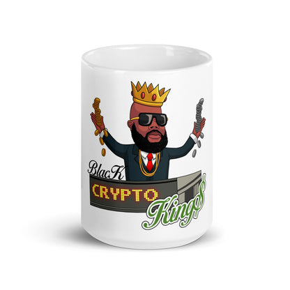 Black Crypto White glossy mug