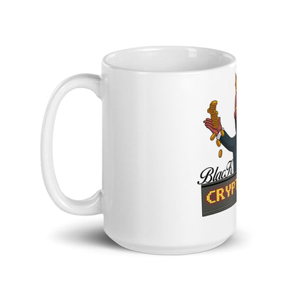 Black Crypto White glossy mug